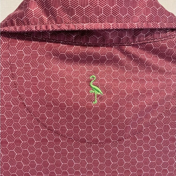 Tailor Byrd Performance Polo Burgundy Geometric Men’s L. - Picture 4 of 8
